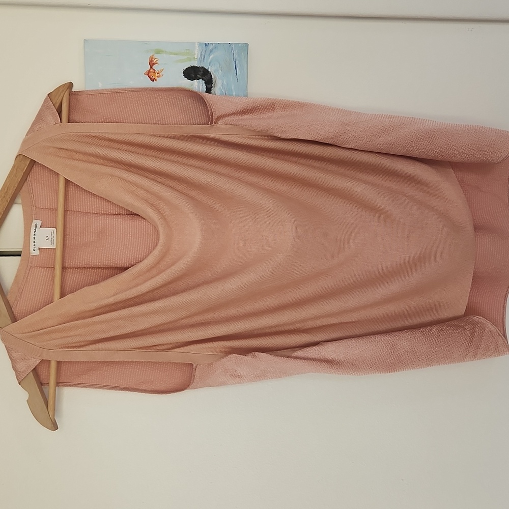 Club Monaco Pink Mix Media Textured Top